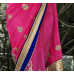 Exceptional Magenta Colored Embroidered Georgette Net Saree